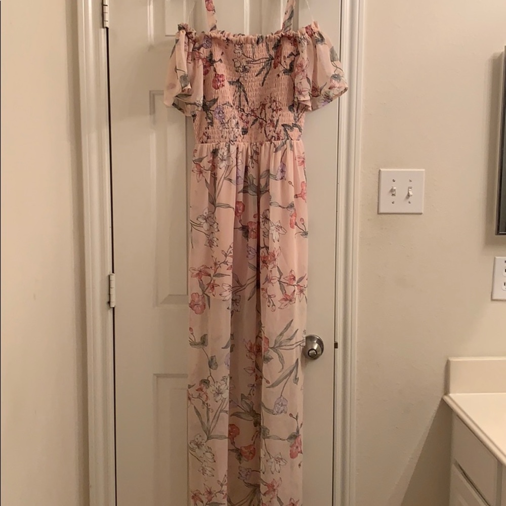 Off the shoulder pleated dress